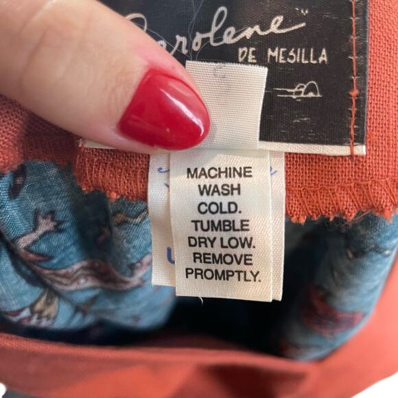 Carolene de Mesilla Vintage Burnt Orange Fringe Layered Shawl Southwestern Top - Picture 11 of 11